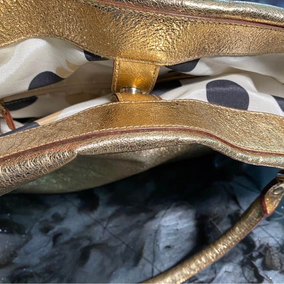 Kate Spade Gold Metallic Tote Bag - Picture 9 of 16